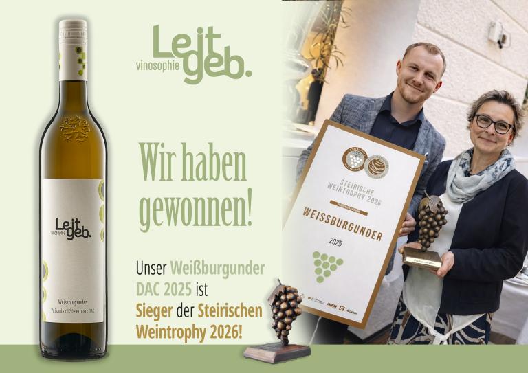Wir haben gewonnen: Weißburgunder DAC 2025 holt den Sieg bei der Steirischen Weintrophy 2026